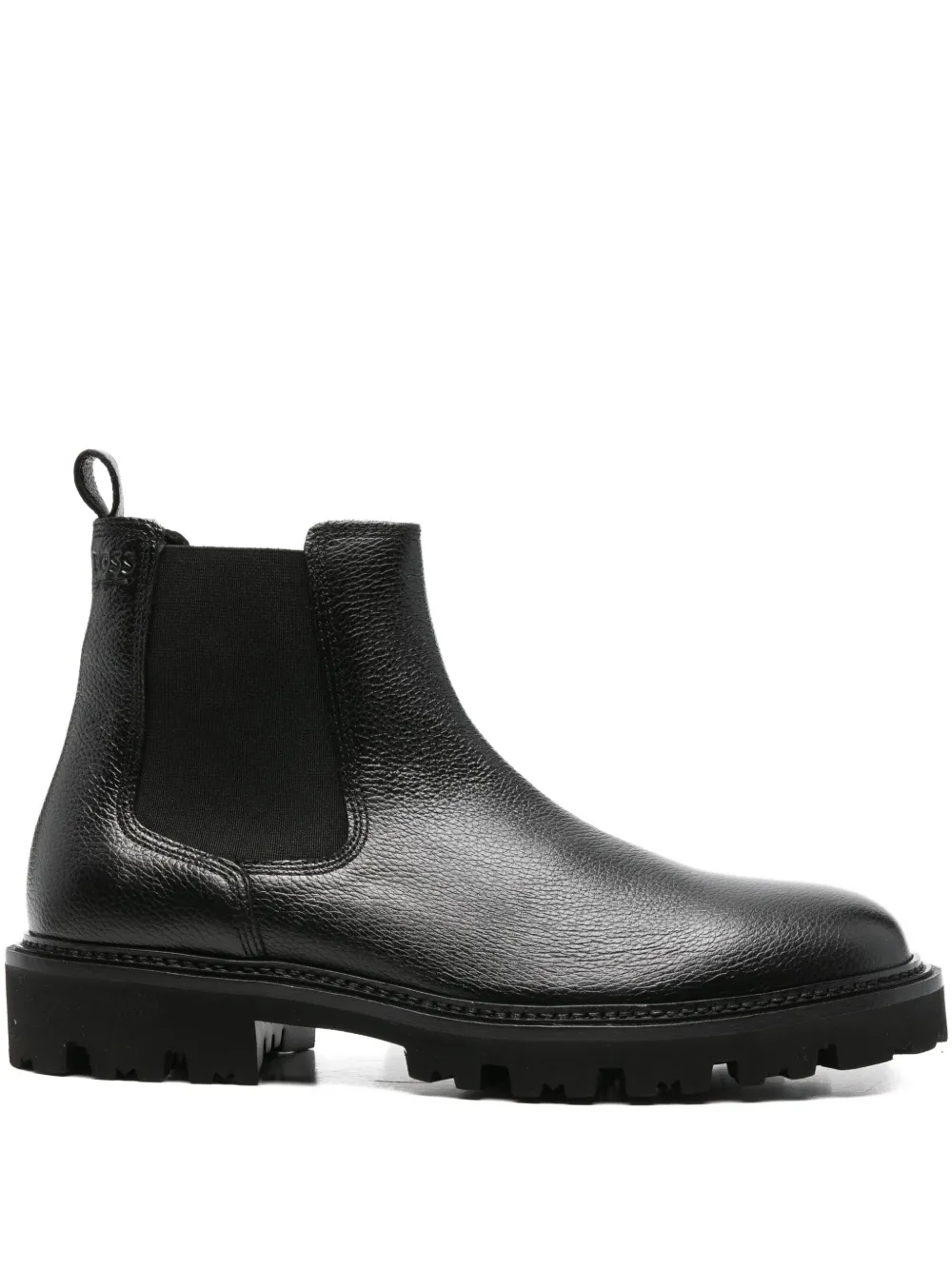 BOSS textured Chelsea boots Zwart
