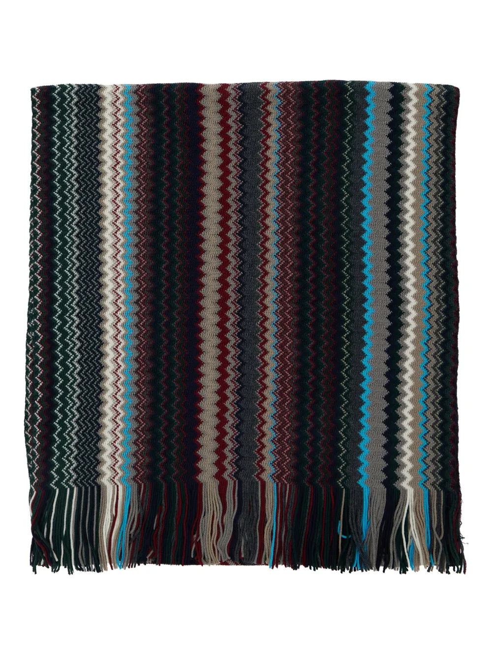 Missoni Zigzag-pattern Fringed Scarf In Multi