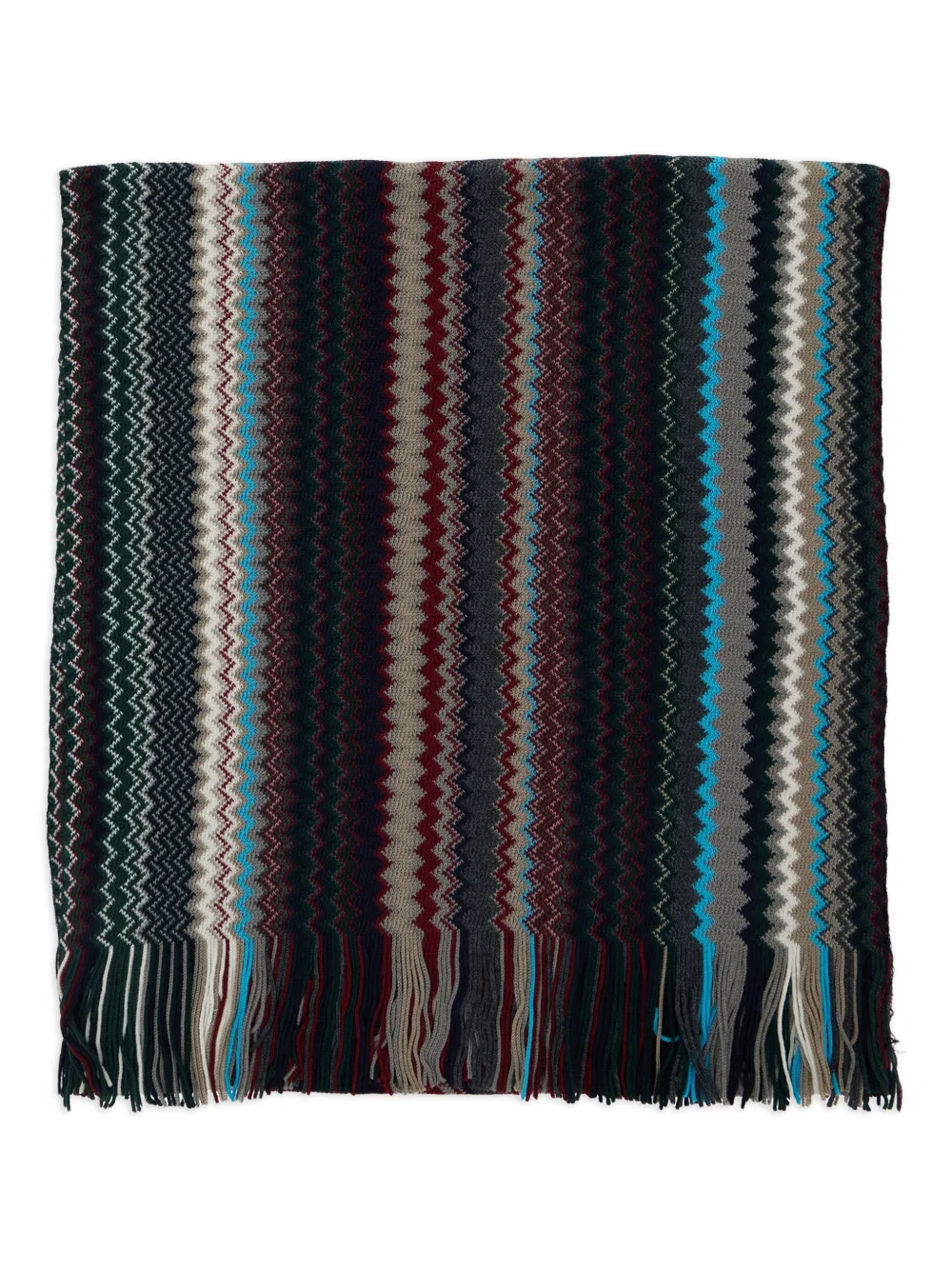 Missoni zigzag-pattern fringed scarf | Black | Image 1