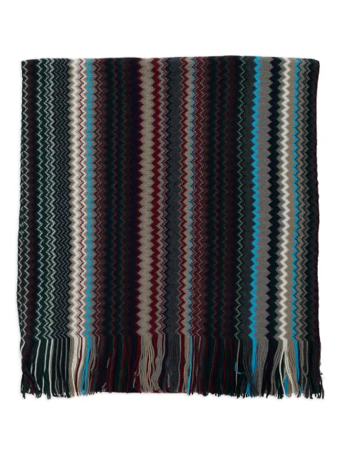 Missoni zigzag-pattern fringed scarf