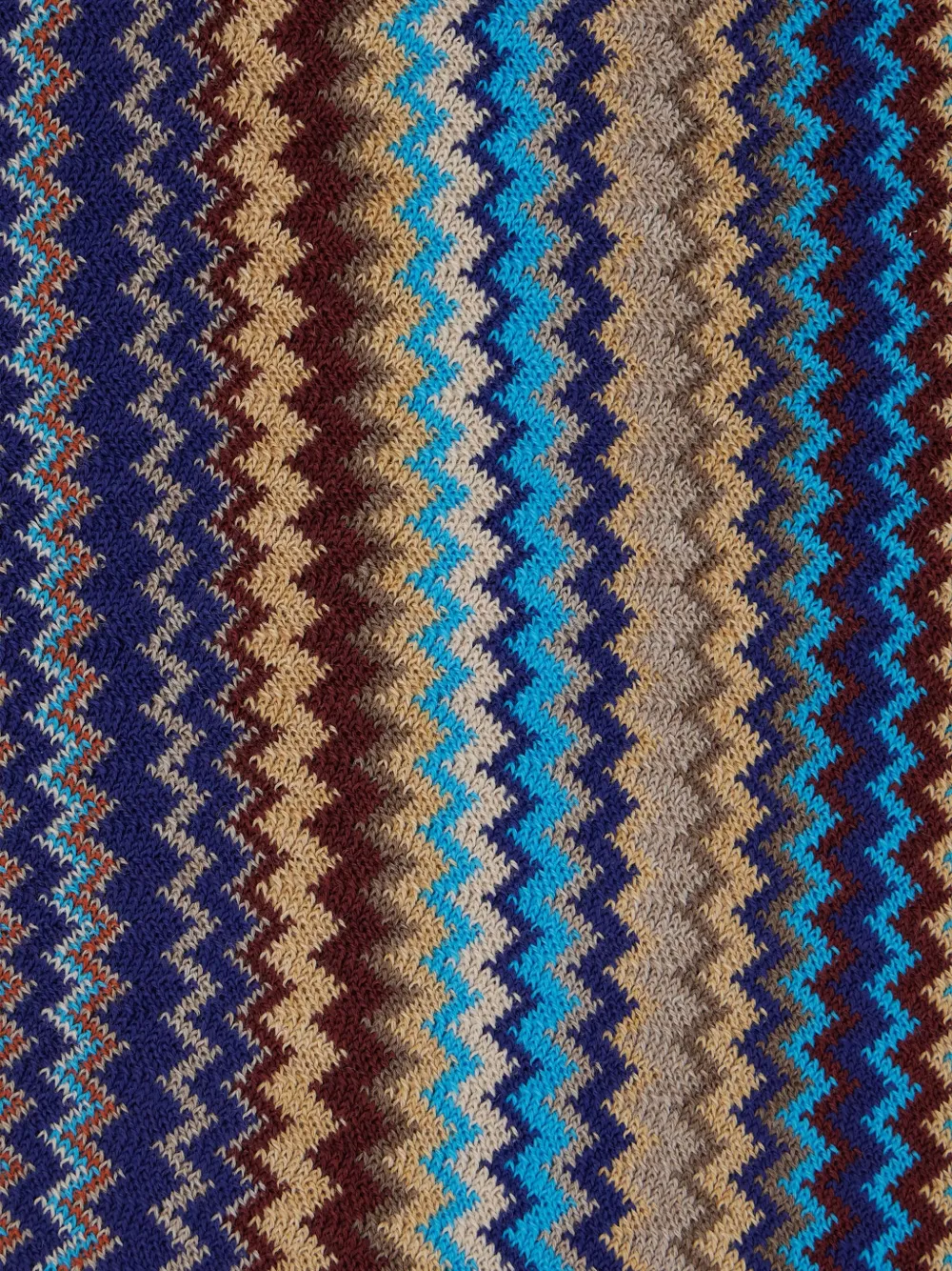 Missoni Multicolor Scarf With Zigzag Motif And Fringed Hem In Wool Blend Man In Multi