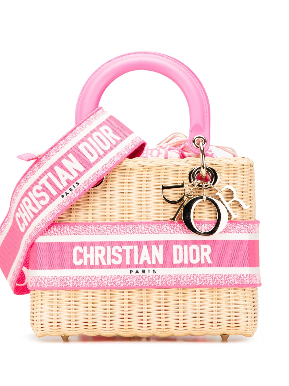 Christian Dior Pre-Owned 2022 ミディアム オブリーク ウィッカー レディ ディオール サッチェルバッグ - Christian Dior Pre-Owned 2022 ミディアム オブリーク ウィッカー レディ ディオール サッチェルバッグ -