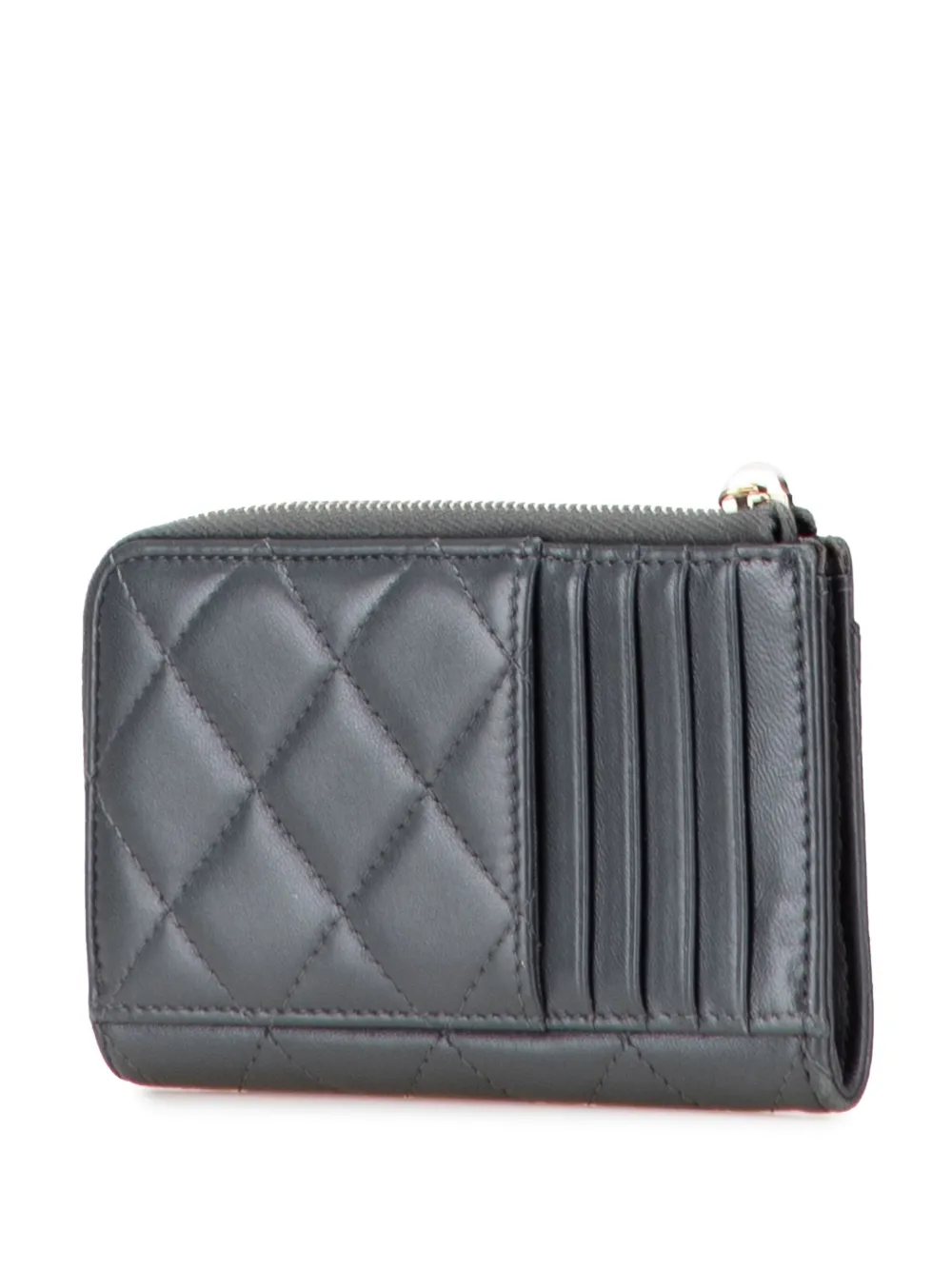 CHANEL Pre-Owned 2021-2025 CC Quilted Lambskin Zip Around card holder | Image 2
