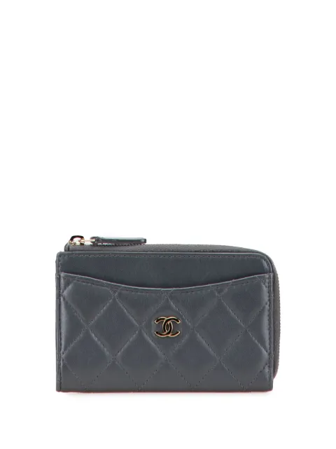 CHANEL Pre-Owned 2021-2025 CC Quilted Lambskin Zip Around card holder