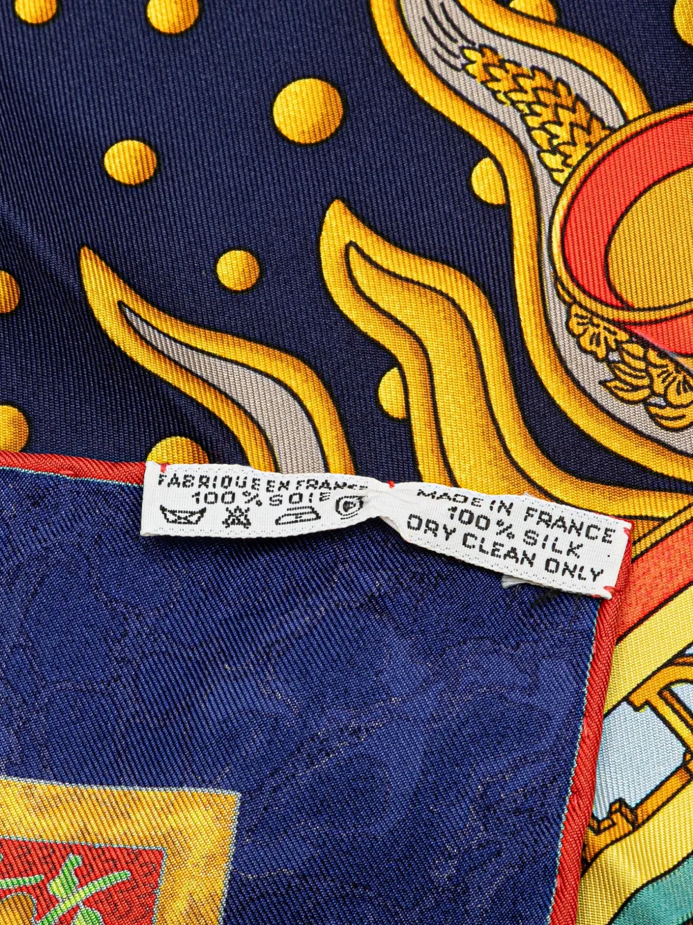 Pre-owned Hermes 20th Century Carpe Diem Silk Scarf Scarves In Blue