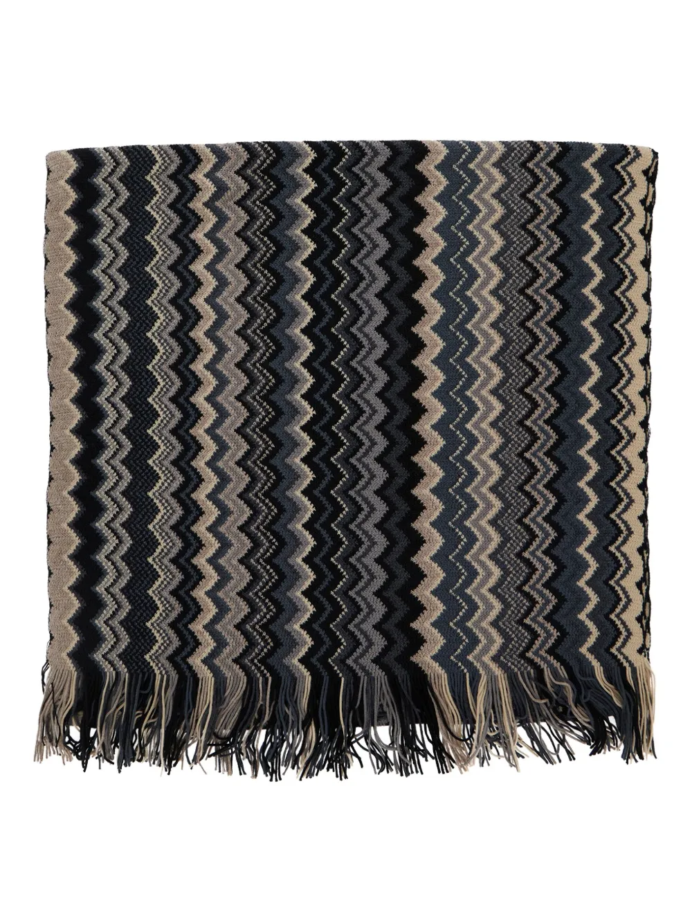 Missoni zigzag fringed scarf - Grijs
