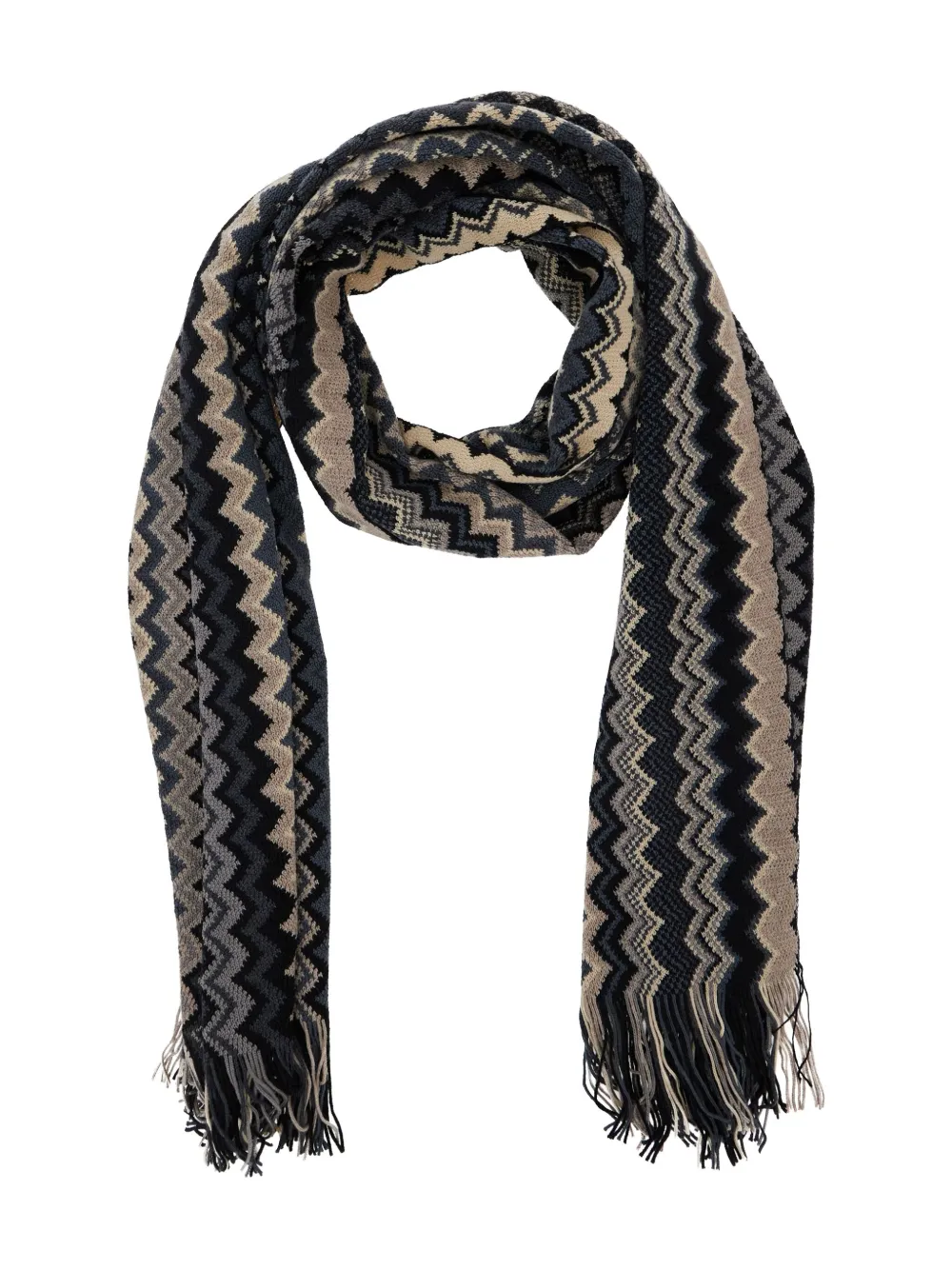 Missoni zigzag fringed scarf | Grey | Image 1