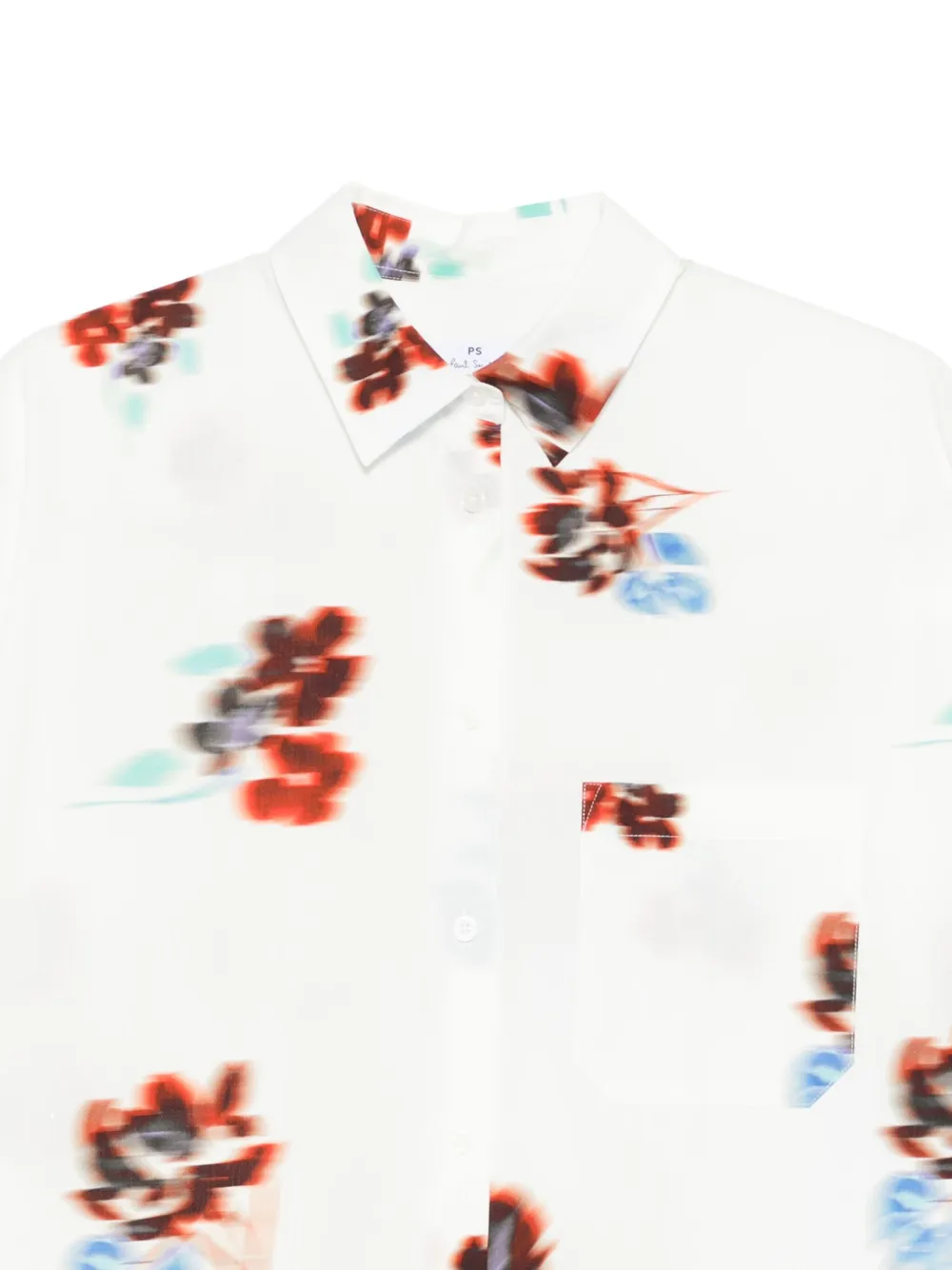 PS Paul Smith Hazy Floral blouse met zak Wit