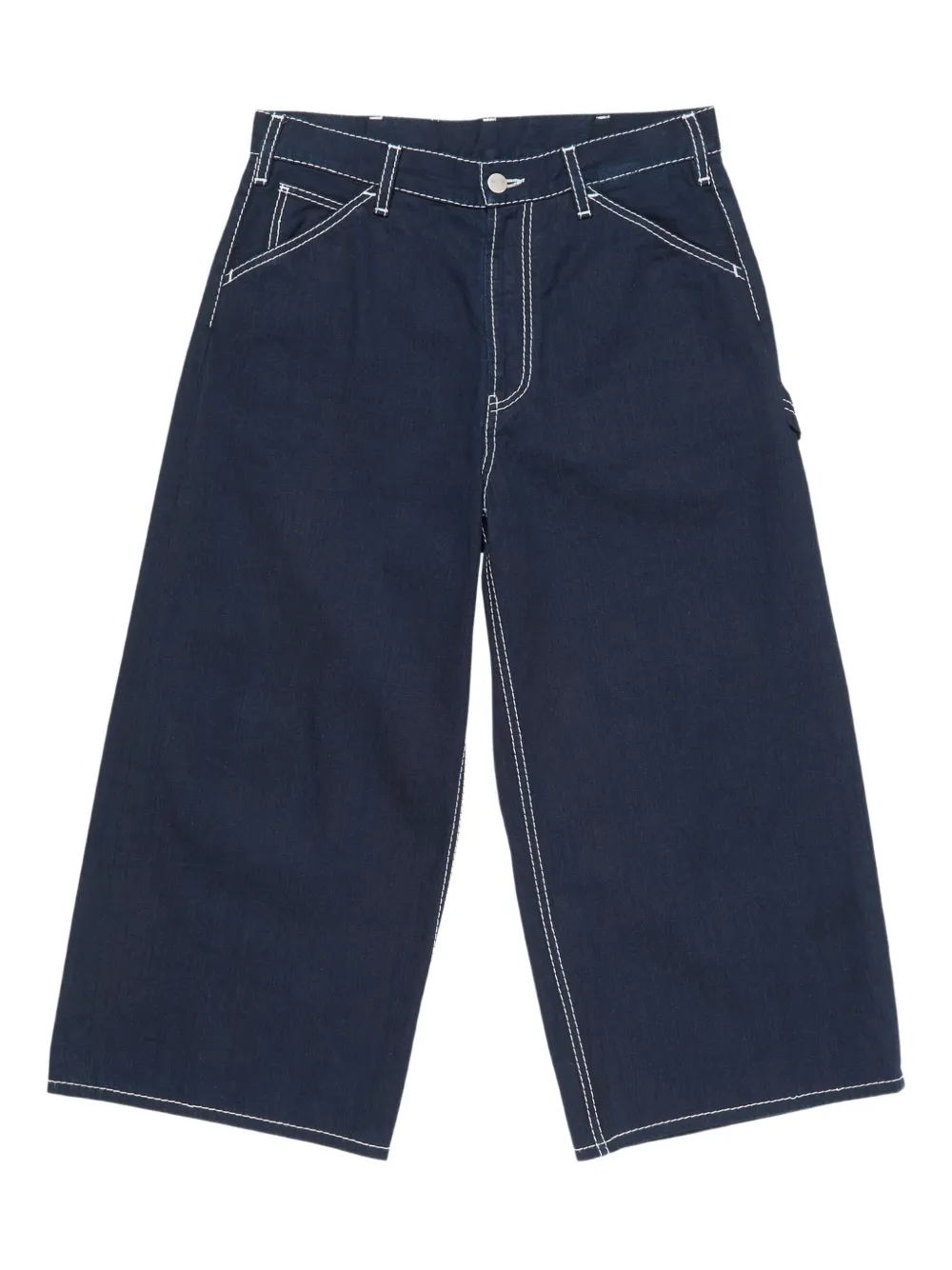 Acne Studios Contrast-stitch Trousers In Blue