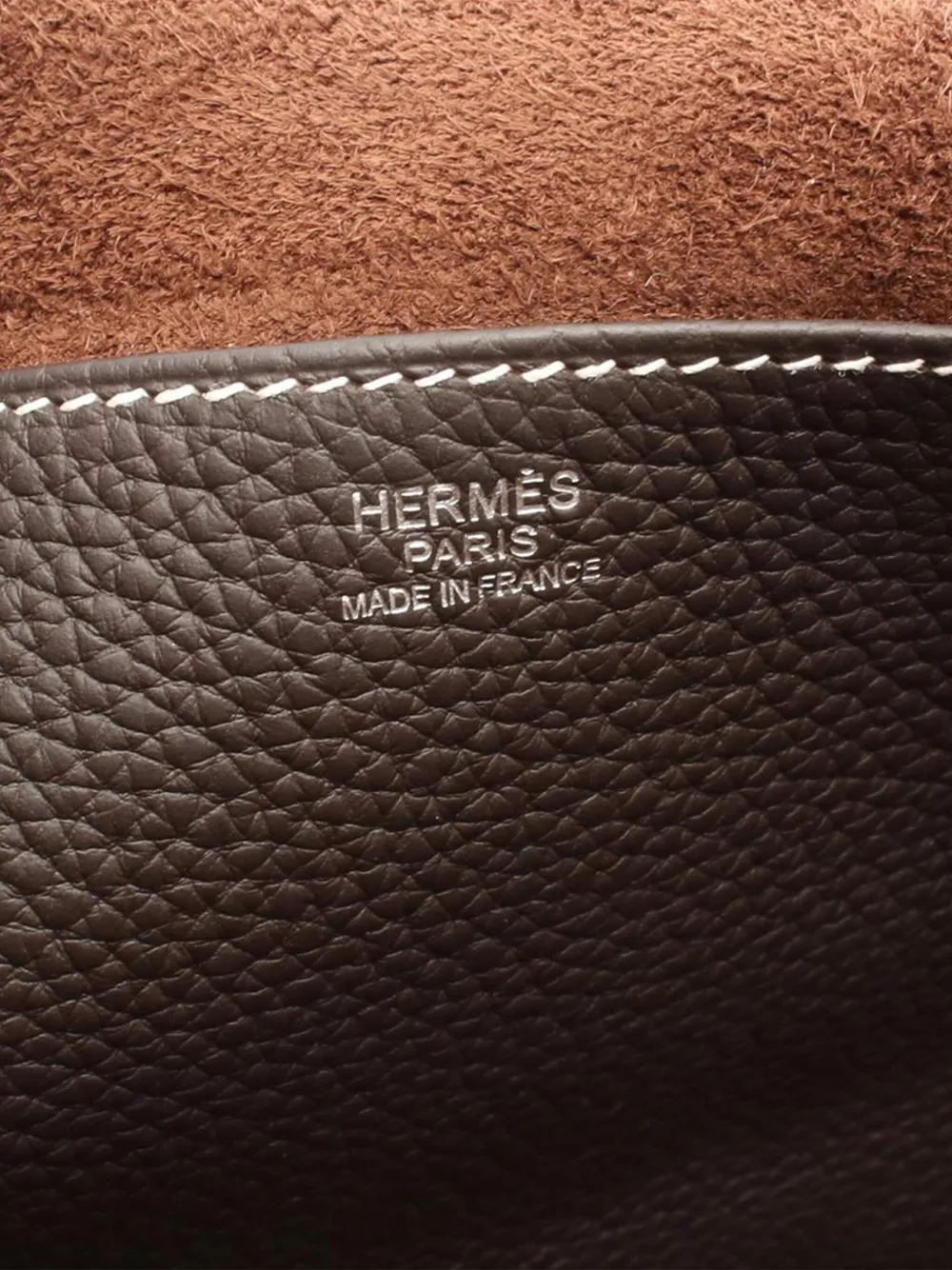 Pre-owned Hermes 2015 Taurillon Clemence Halzan 31 Satchel In Brown