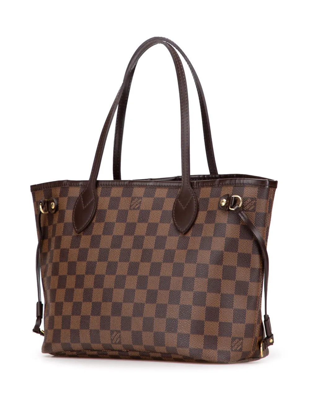Pre-owned Louis Vuitton 2010-2019 Damier Ebene Neverfull Pm Tote Bag In Brown
