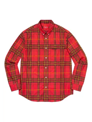 Supreme logo-embroidered Flannel Shirt | Brown | FARFETCH