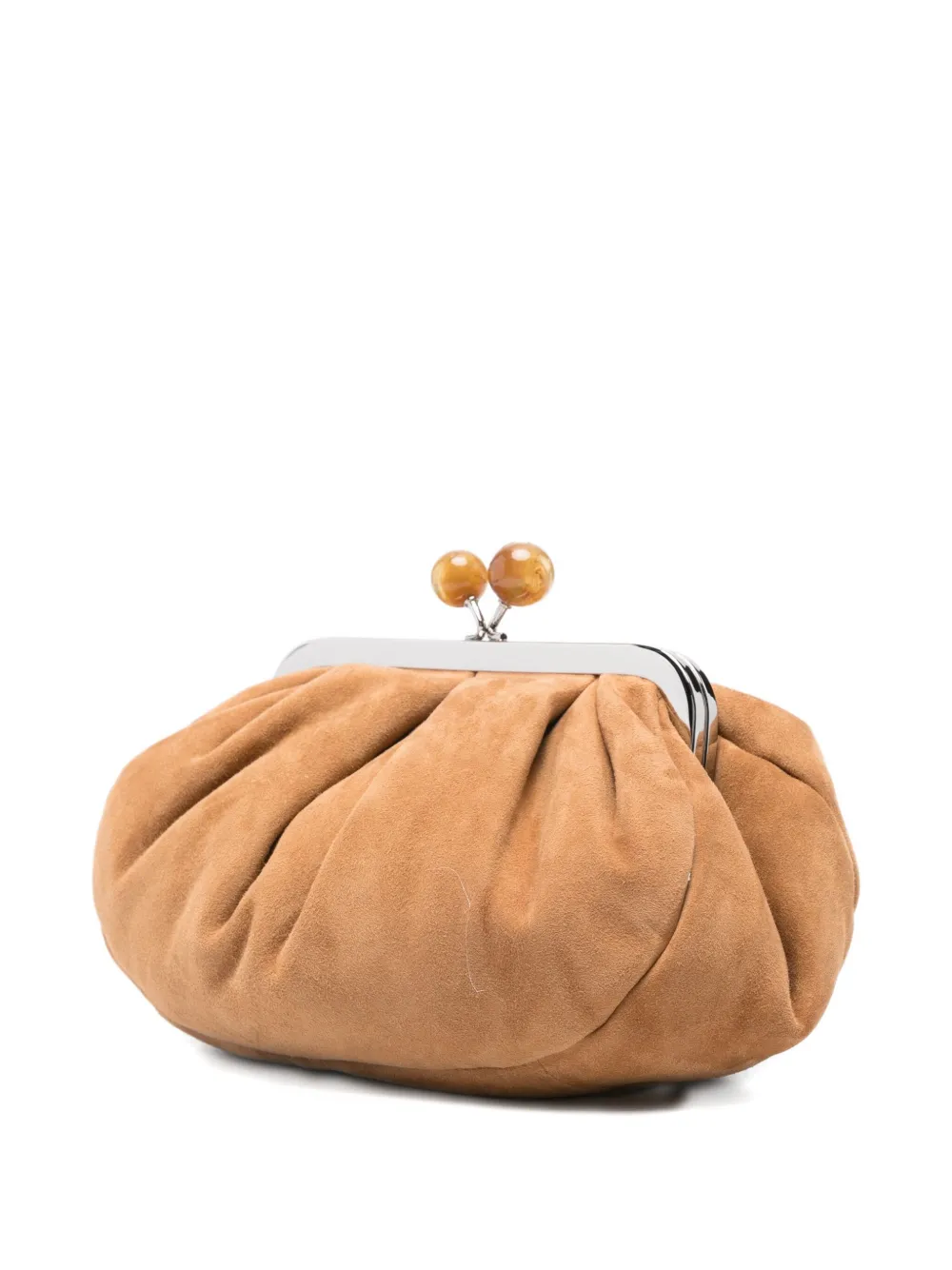 Weekend Max Mara Omens Brown Small Suede Pasticcino Clutch Bag In Brown