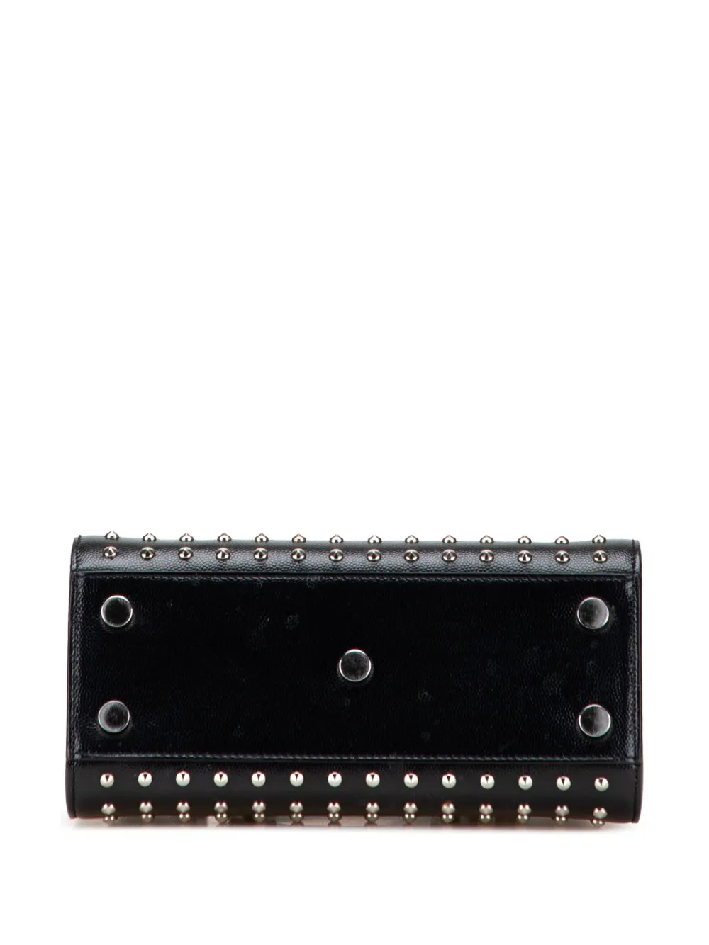 Pre-owned Saint Laurent 2014 Nano Grain De Poudre Studded Sac De Jour Satchel In Black