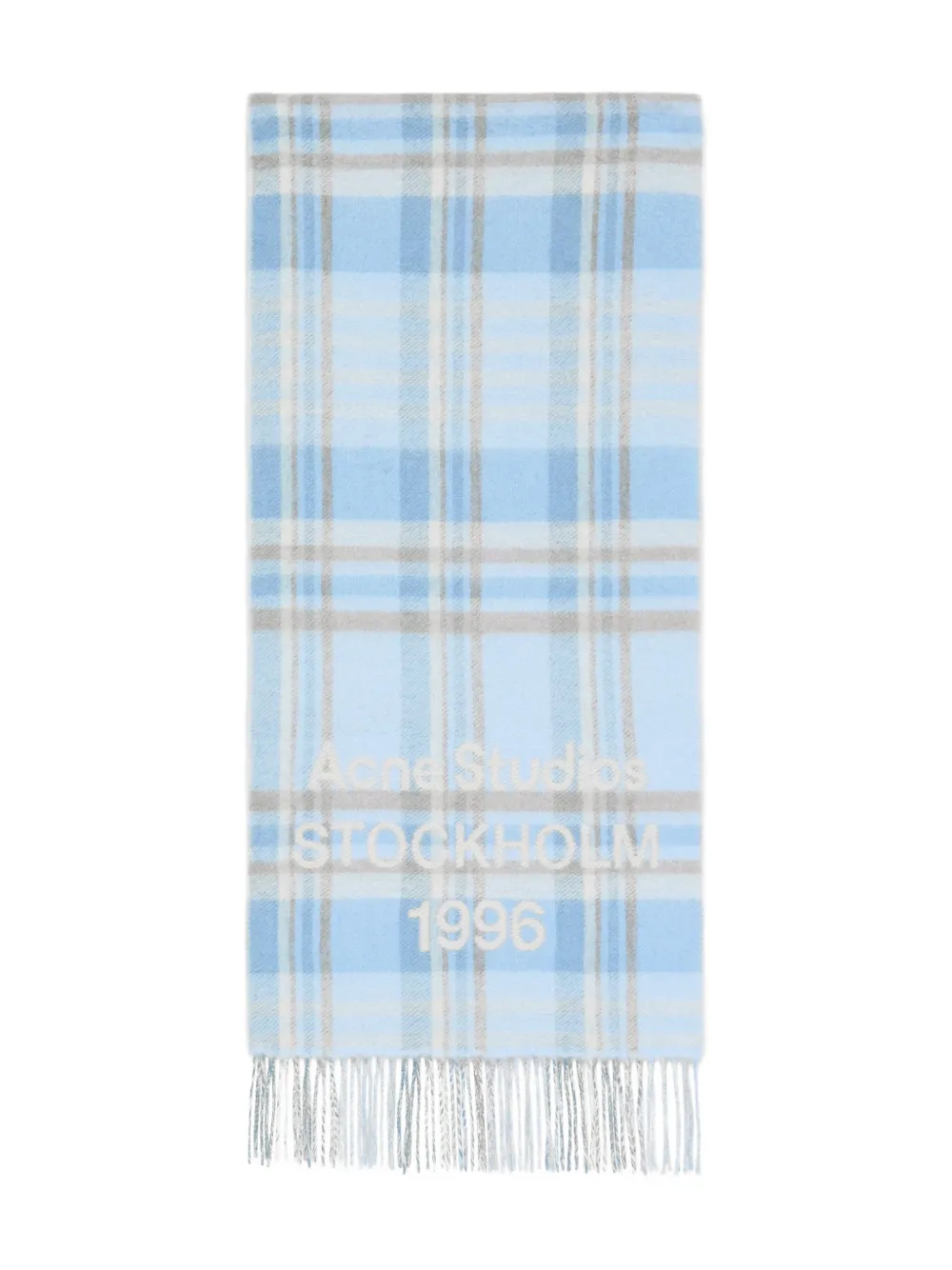 Acne Studios plaid fringed scarf | Blue | Image 1