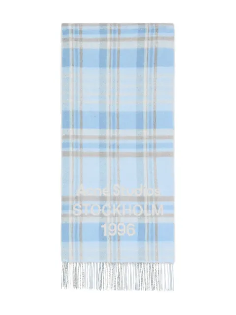 Acne Studios plaid fringed scarf