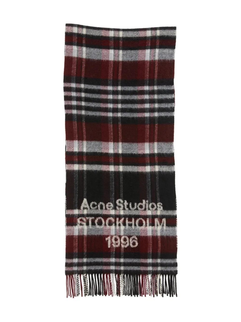 Acne Studios plaid logo scarf | Black | Image 1