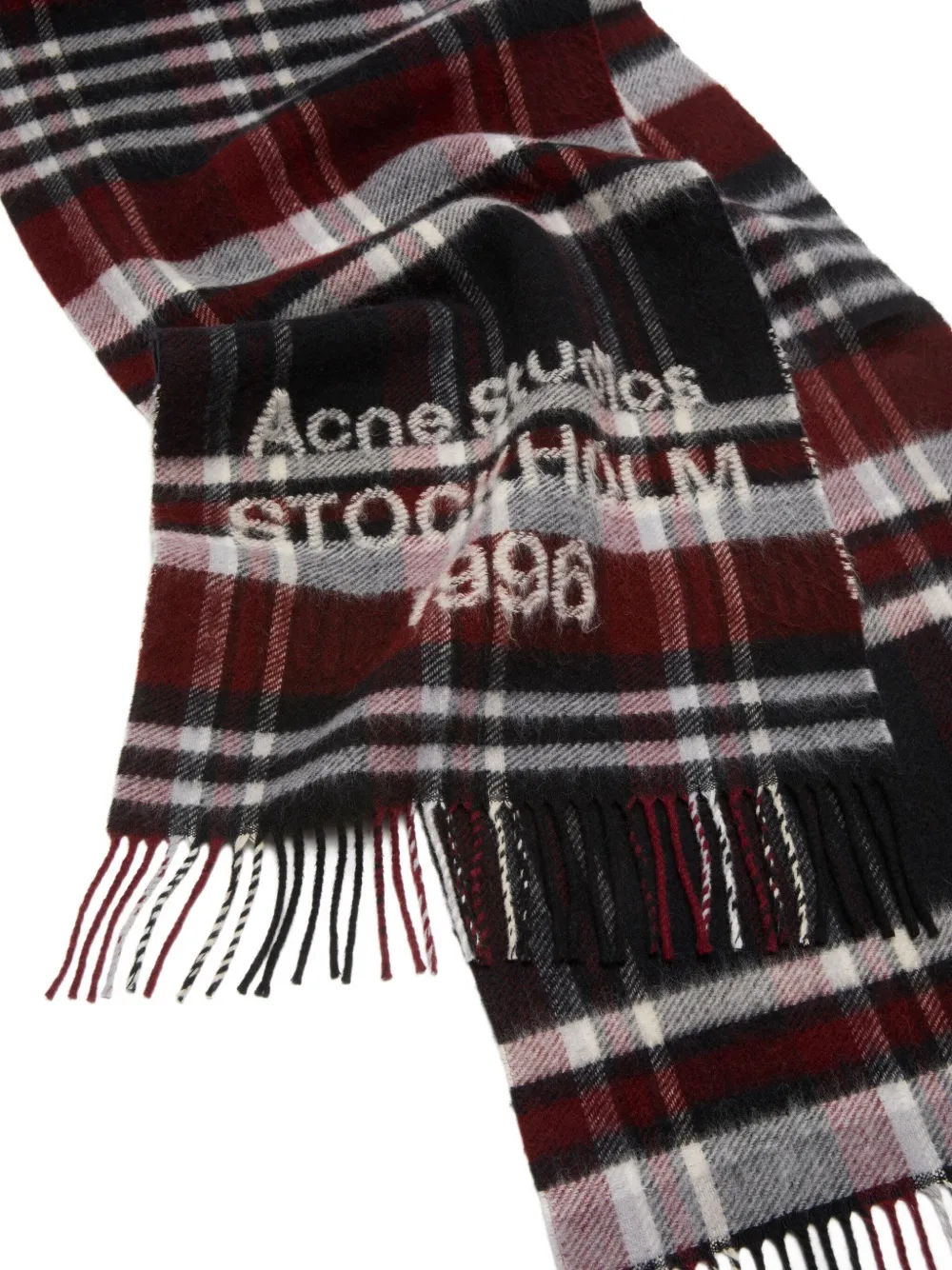 Acne Studios plaid logo scarf | Men | Image 2