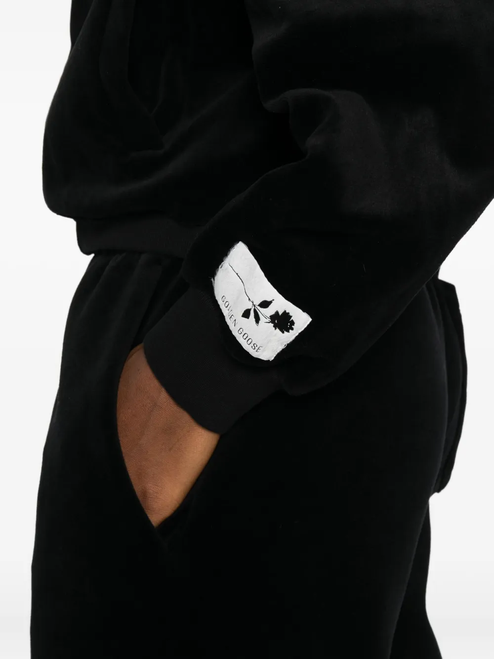 Golden Goose Women Cotton Cropped Hoodie In Black