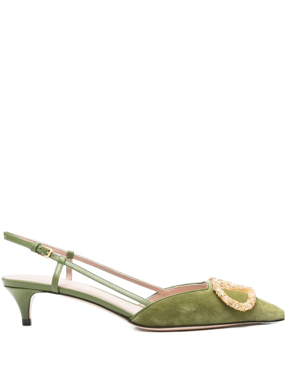 Valentino Garavani slingback embellished pumps Green