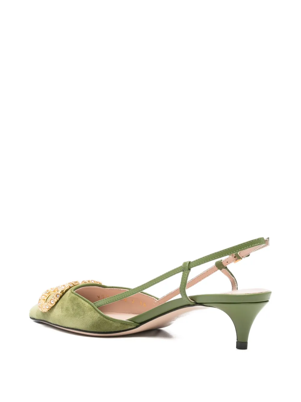 Valentino Garavani slingback embellished pumps Green