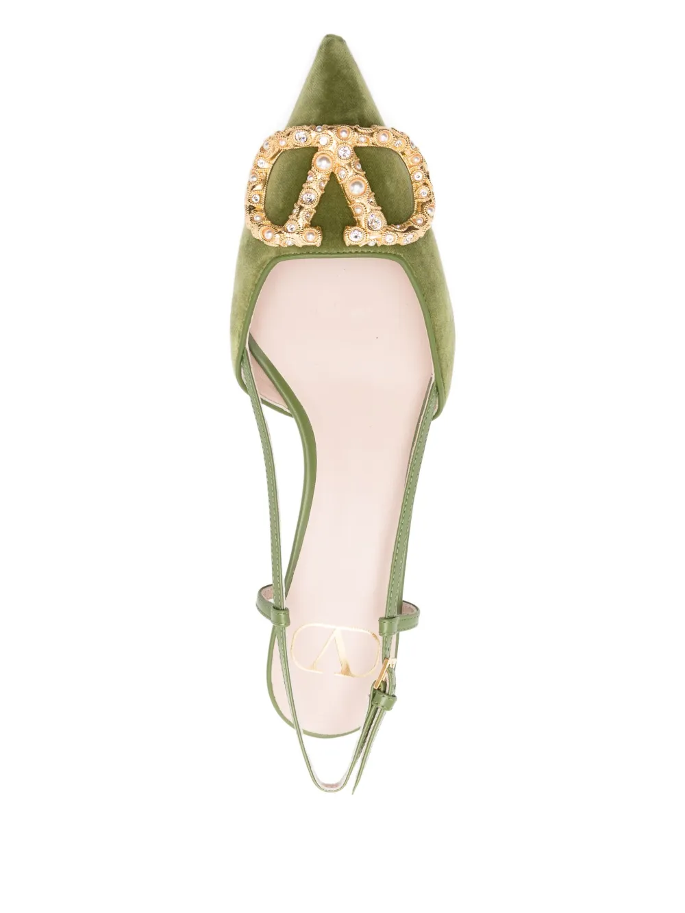 Valentino Garavani slingback embellished pumps Green