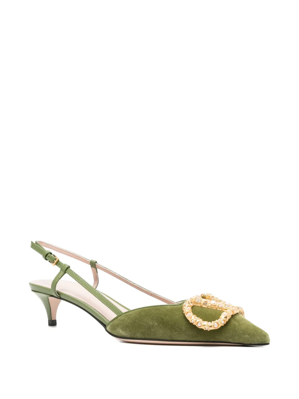 Valentino Garavani slingback embellished pumps Green