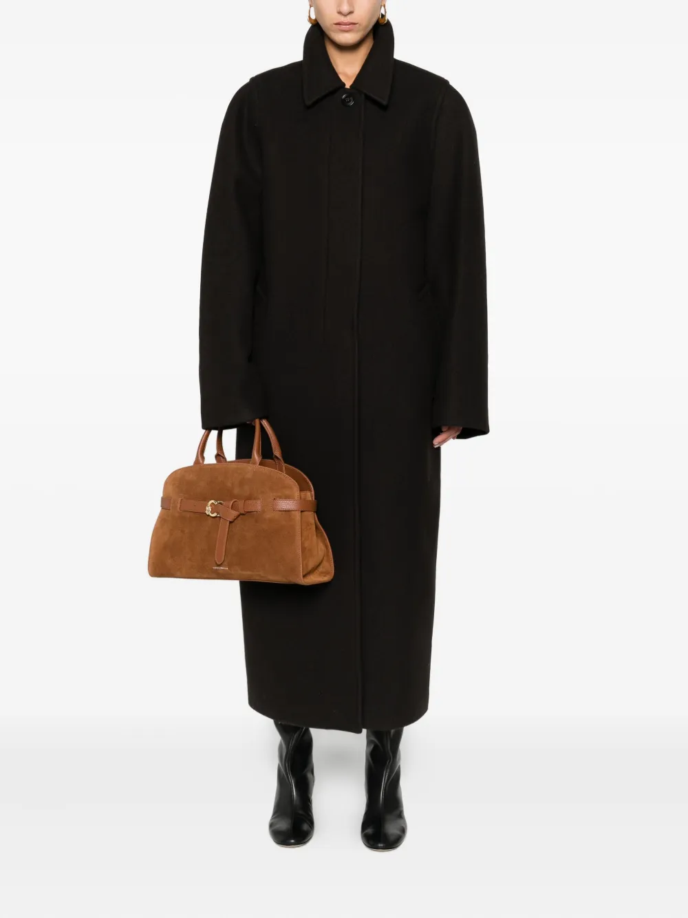 Low Classic Single-breasted Coat In Black