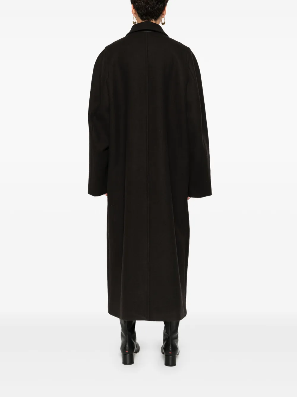 Low Classic Single-breasted Coat In Black