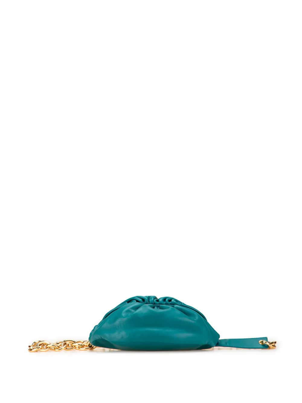 Pre-owned Bottega Veneta 2012-2025 Lambskin Chain Pouch Belt Bag In Blue