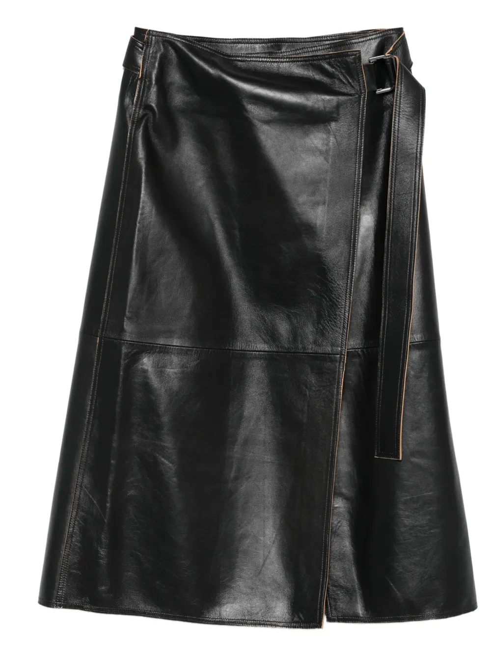 Calvin Klein wrap-design leather skirt | Black | Image 1