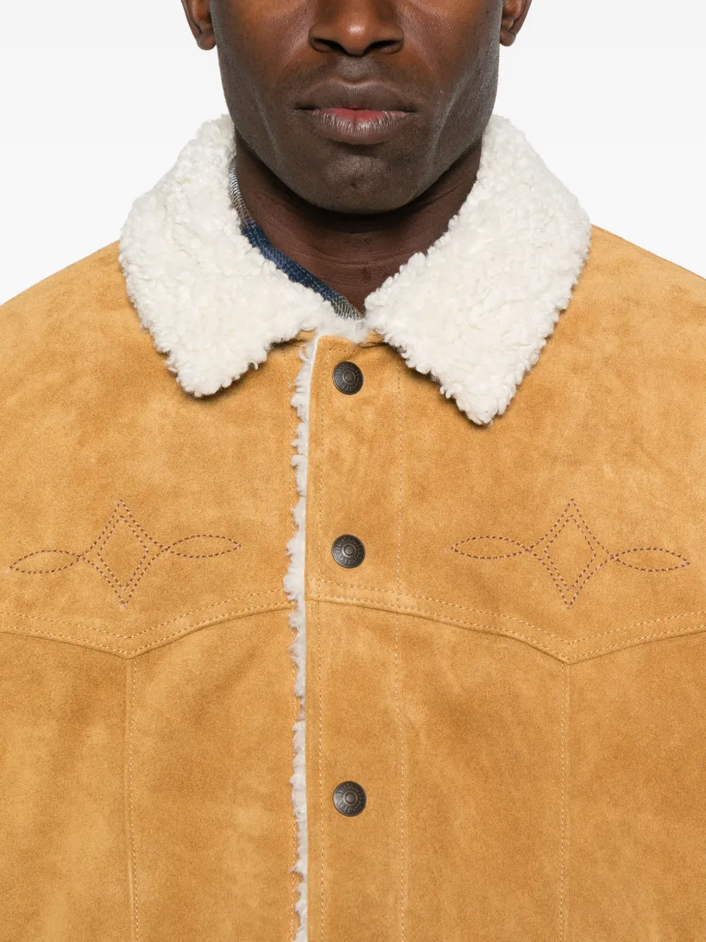 Levi's Western Suede Sherpa Tucker Jacket In Brown