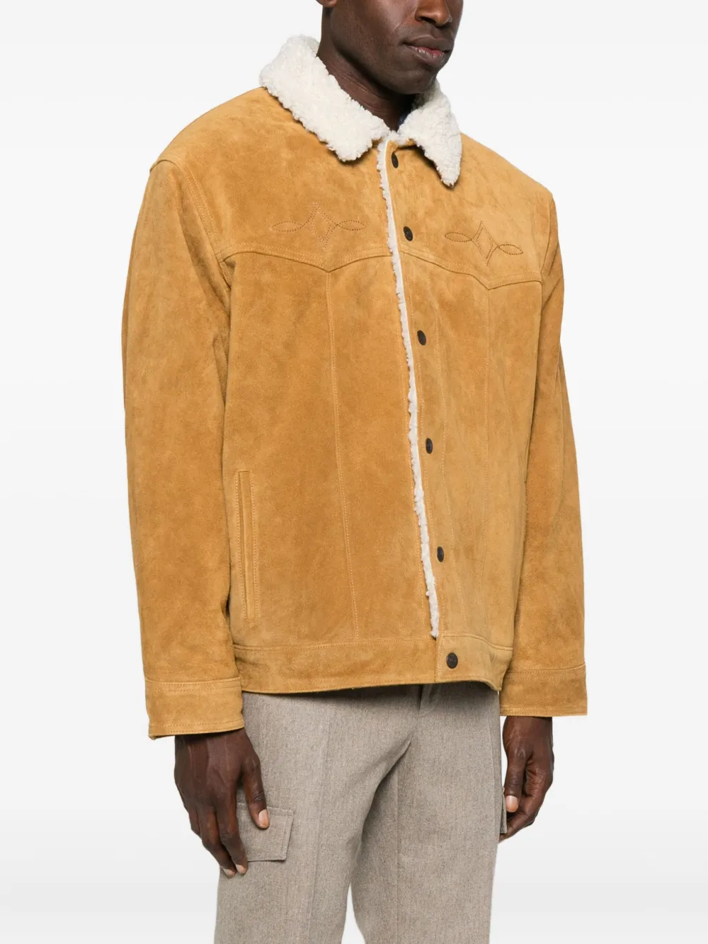 Levi's Western Suede Sherpa Tucker Jacket In Brown