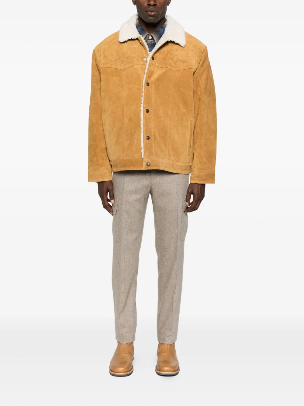 Levi's Western Suede Sherpa Tucker Jacket In Brown
