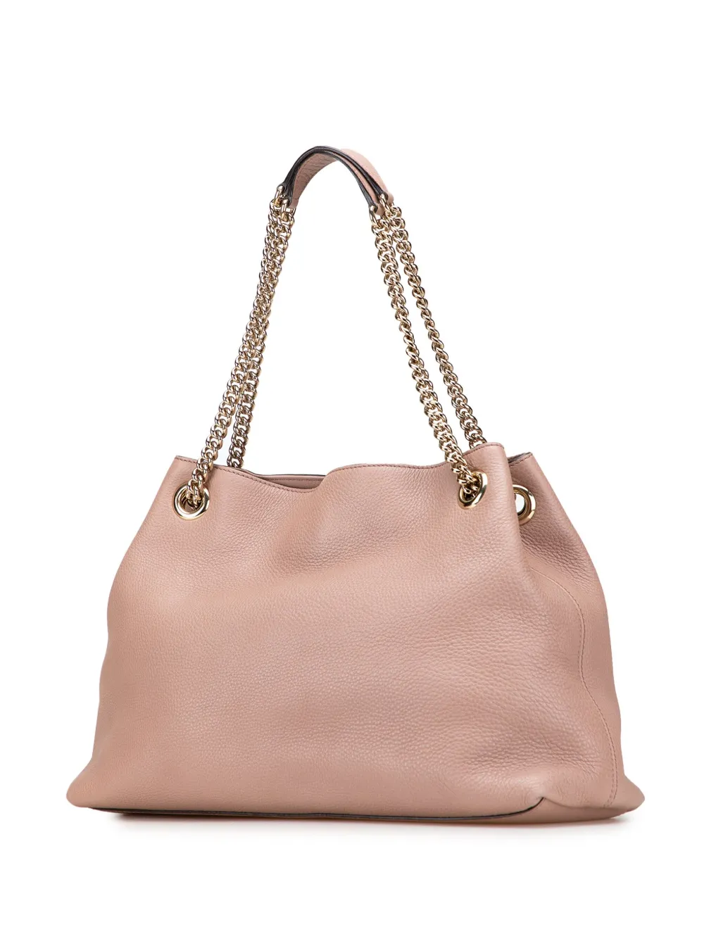 Pre-owned Gucci 2016-2025 Medium Leather Soho Chain Tote Bag In Brown