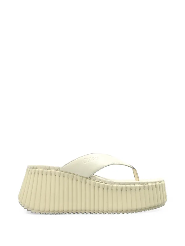 Chloé Nama Wedge Sabot in Neutrals