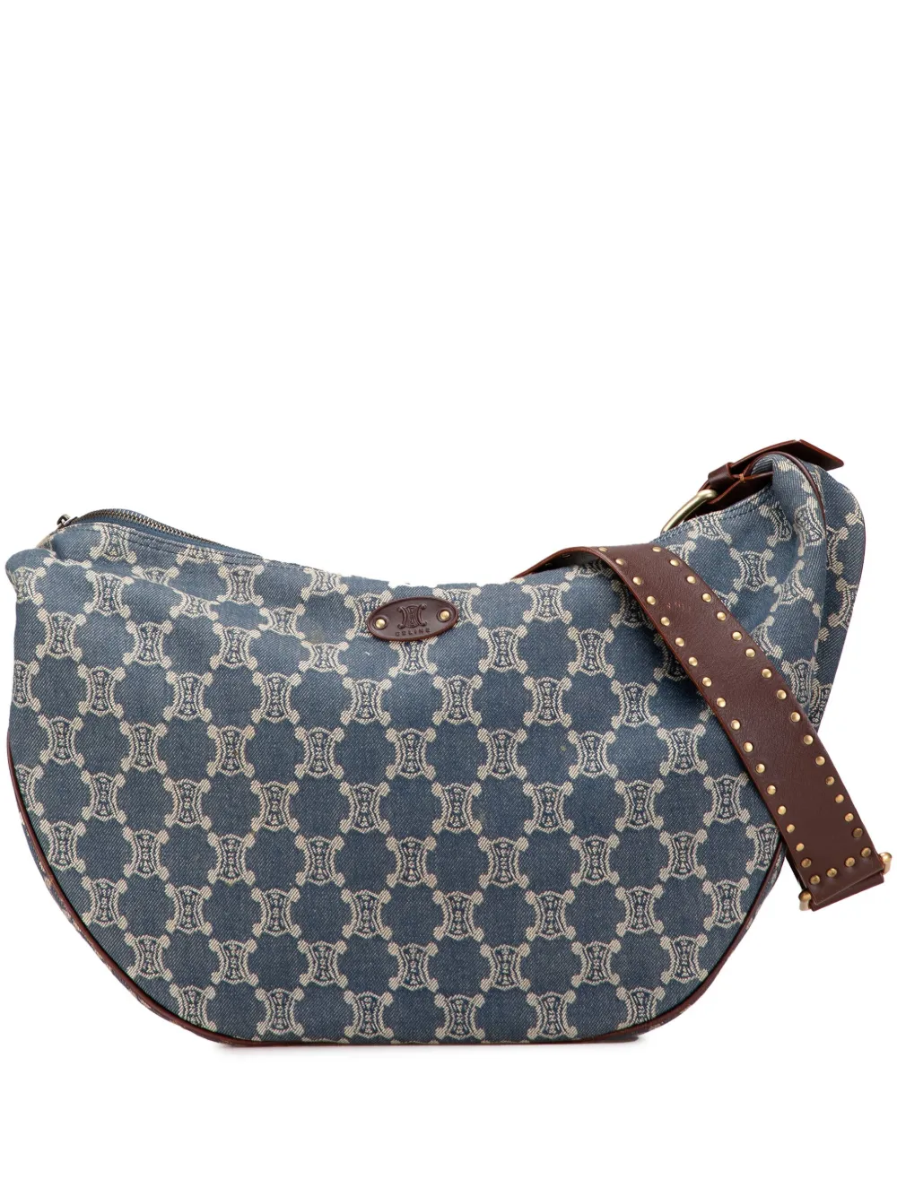 Celine Pre-Owned 2010 マカダム デニム ショルダーバッグ - ブルー Celine Pre-Owned 2010 マカダム デニム ショルダーバッグ - ブルー