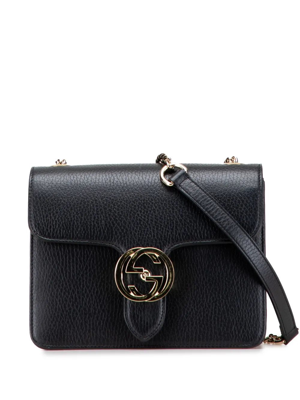 Gucci Pre-Owned 2000-2015 スモール ダラー カーフスキン インターロッキングG ショルダーバッグ - ブラック Gucci Pre-Owned 2000-2015 スモール ダラー カーフスキン インターロッキングG ショルダーバッグ - ブラック
