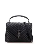 Saint Laurent Pre-Owned 2017 Medium Quilted Chevron Sheepskin College satchel - Black
