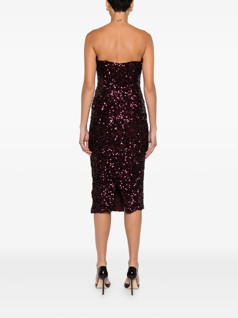 Elisabetta Franchi Sequin-embellished Midi Dress In Purple