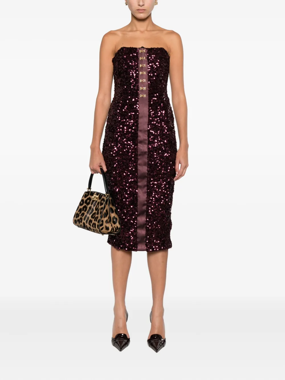 Elisabetta Franchi sequin-embellished midi dress - Paars