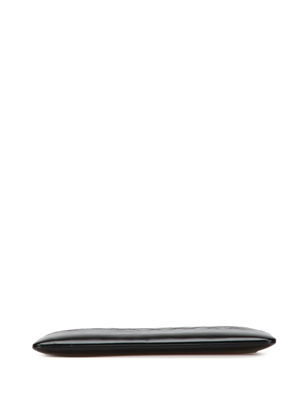 Pre-owned Chanel 2017-2018 Large Aged Calfskin Gabrielle O Case Clutch Bag In Black