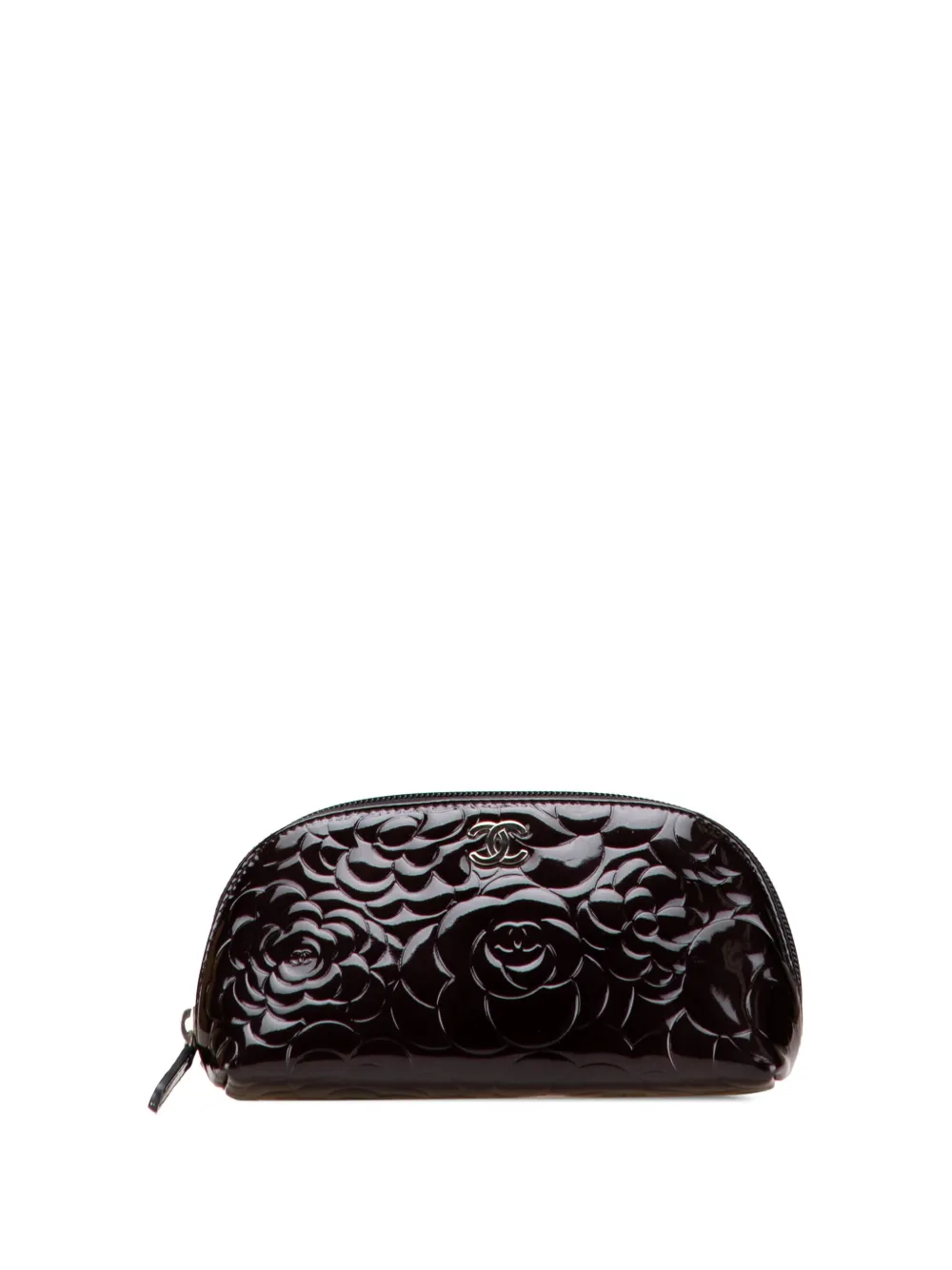 CHANEL Pre-Owned 2010-2011 Patent Camellia Cosmetic pouch | Black | Image 1