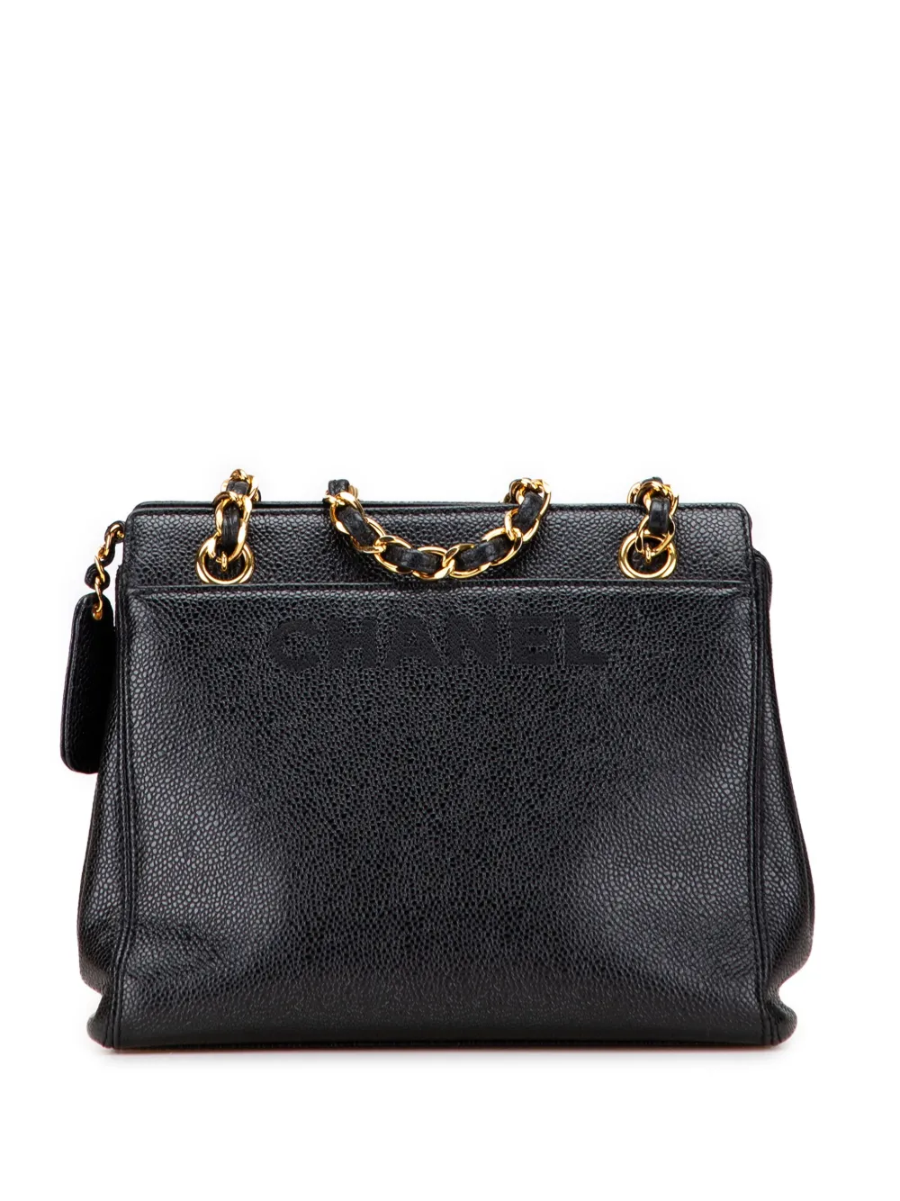 CHANEL Pre-Owned 1997-1999 Caviar Logo Chain tote bag | Black | Image 1