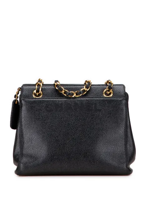CHANEL Pre-Owned 1997-1999 Caviar Logo Chain tote bag