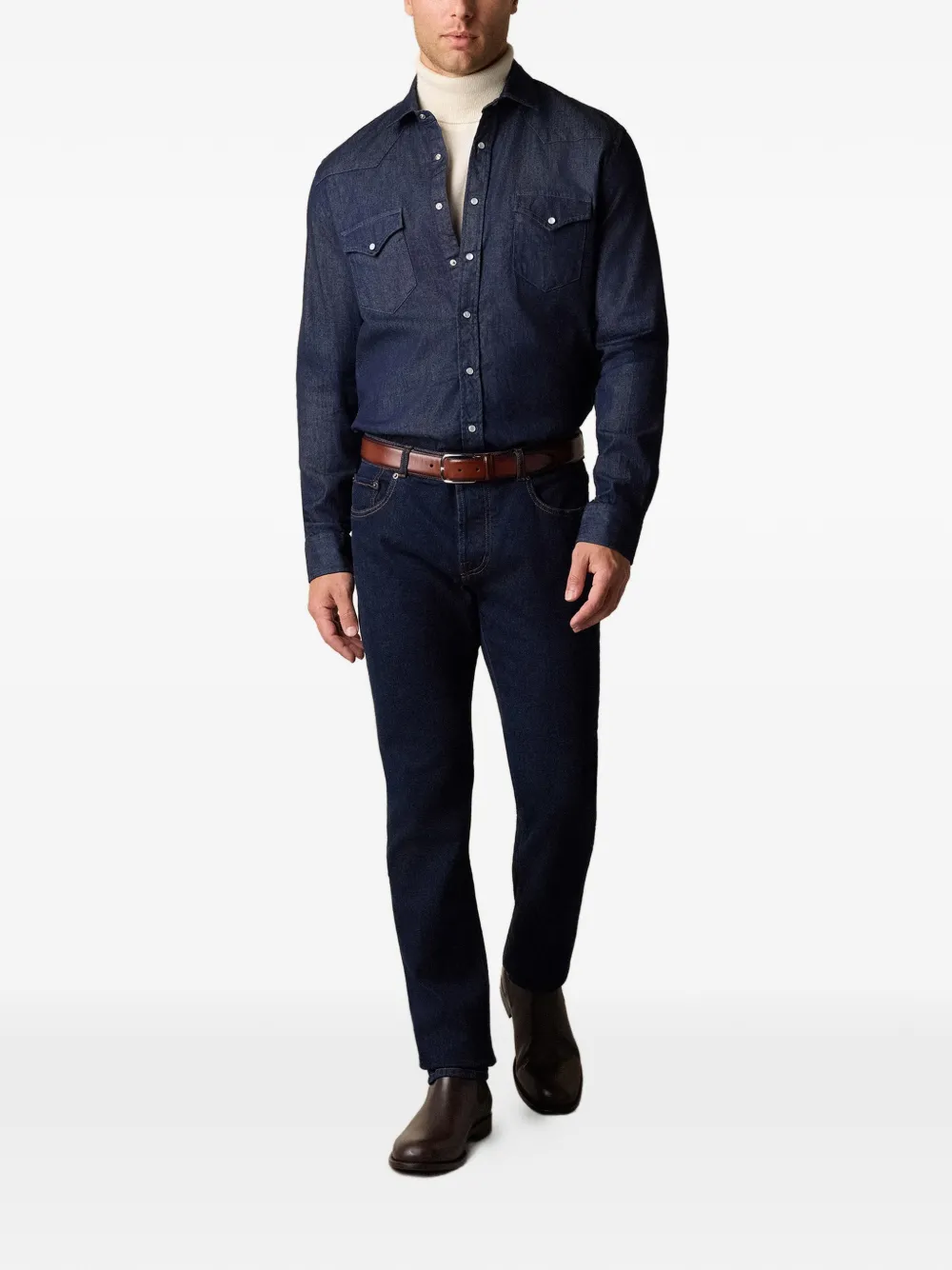 Brooks Brothers Denim overhemd Blauw