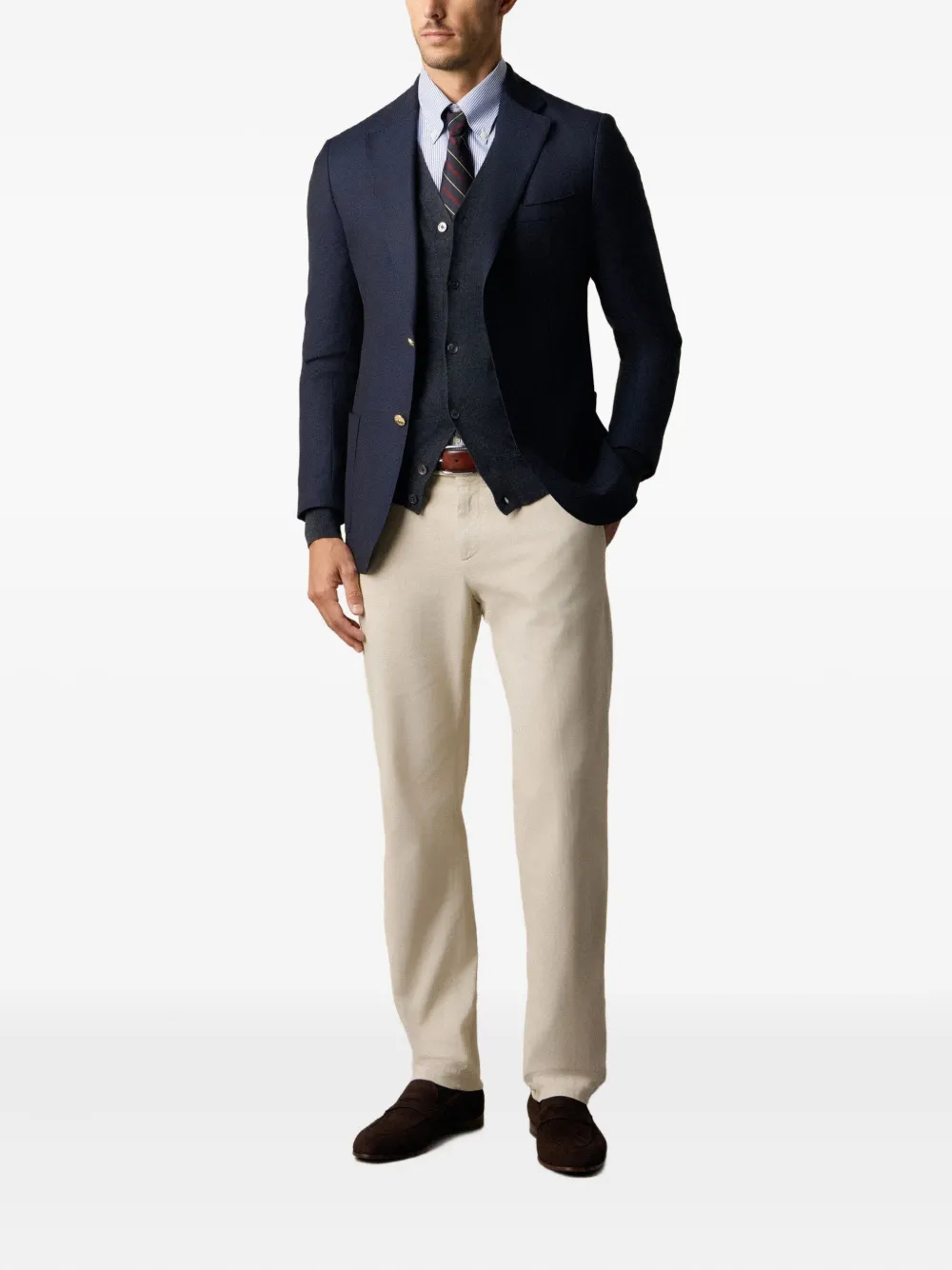 Brooks Brothers Gestreept Oxford overhemd Blauw