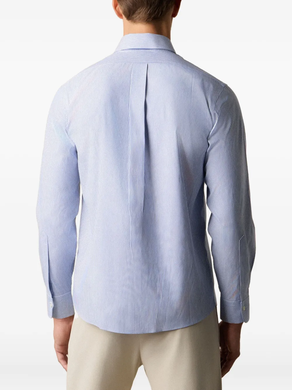 Brooks Brothers Gestreept Oxford overhemd Blauw