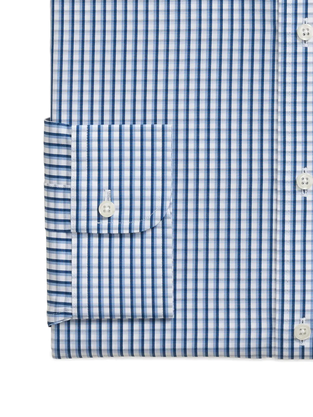 Brooks Brothers checked ainsley collar shirt - Blauw