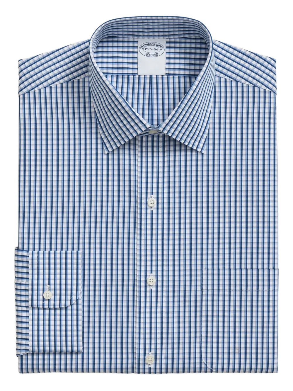 Brooks Brothers checked ainsley collar shirt - Blu